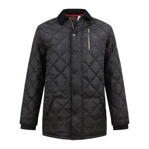 Duke Mens Landon D555 Quilted Corduroy Collar Kingsize Jacket / Black